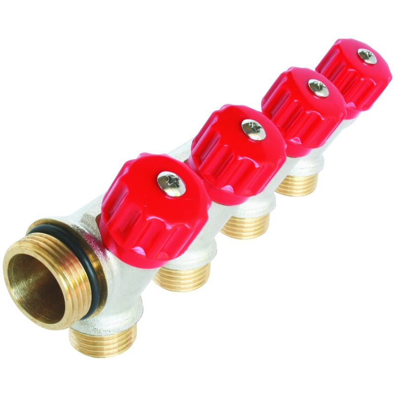 Collecteur de distribution 4 sorties à portée plate easy lock m15/21 avec vannes