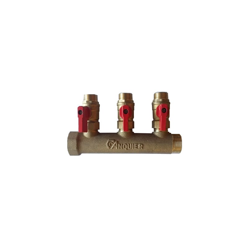 Collecteur entraxe 50mm Mâle Femelle 3/4-7 départs mini-vannes collées Mâle 1/2