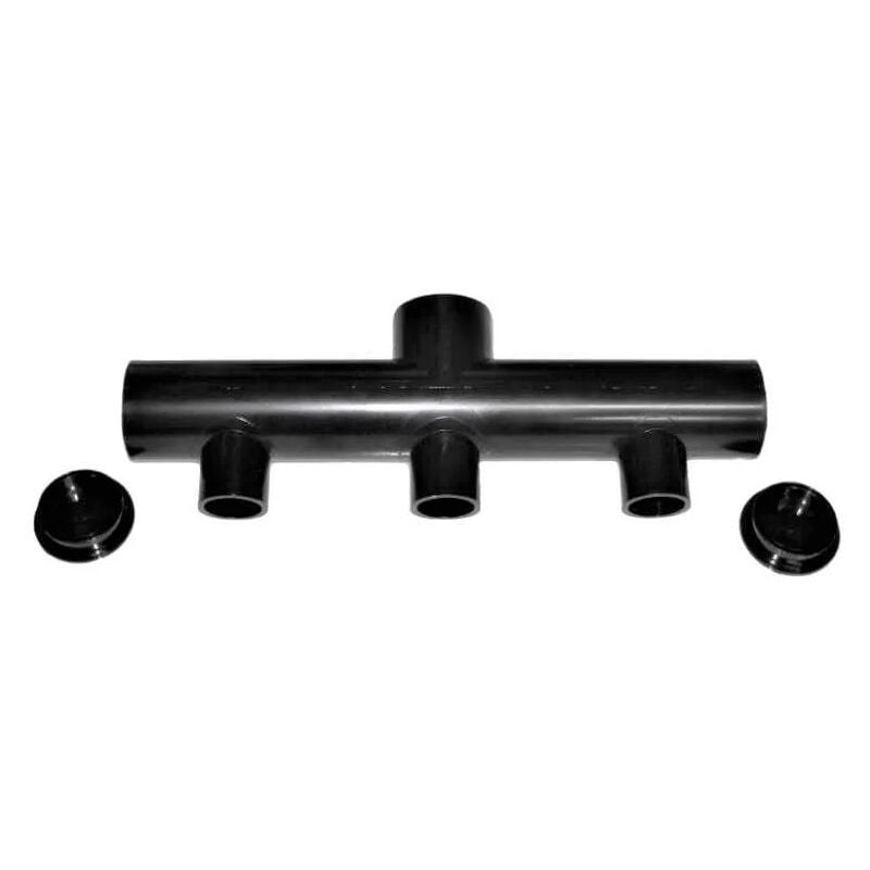 Collecteur piscine 3 sorties mâles 50 mm, entrée femelle 63 mm