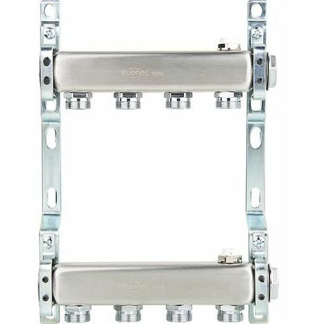 Collecteur inox sans vanne DN25 (1") avec 8 circuits
