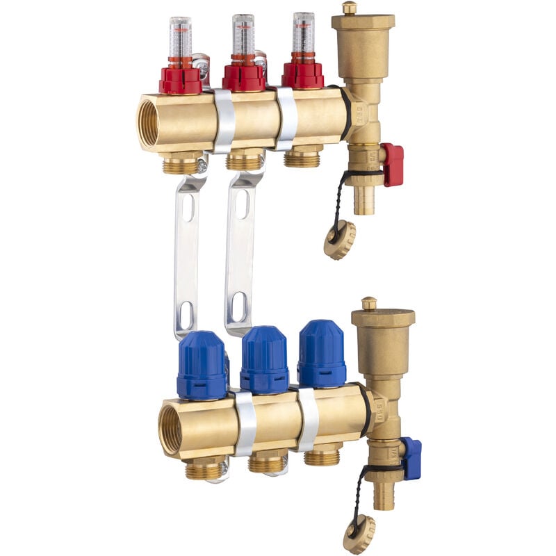 Collecteur laiton pour plancher chauffant Noyon&thiebault 3 boucles
