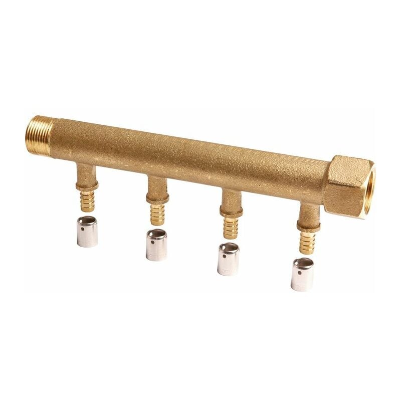 Collecteur 4 sorties - mf 3/4' - Avec départ à sertir diamètre 16 mm Riquier