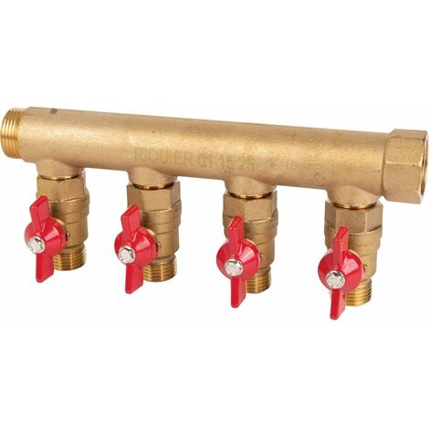 Collecteur M-F 3/4” avec vannes pré-montées