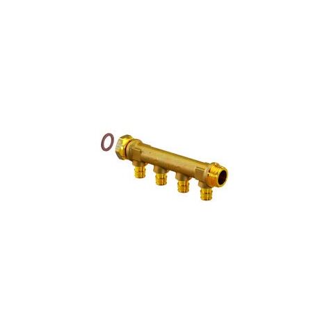 Collecteur mâle/écrou amovible 3/4 "MT c/c35mm Q&E - UPONOR Dimensions : Ø16 mm (3 sorties)