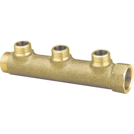 Collecteur entraxe 50mm Mâle Femelle 1"- 3 Départs Mâle 3/4