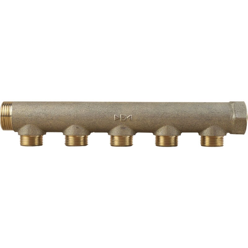 Collecteur mâle femelle 1' (26/34) - 5 départs 3/4' (20/27) - Entraxe 50mm