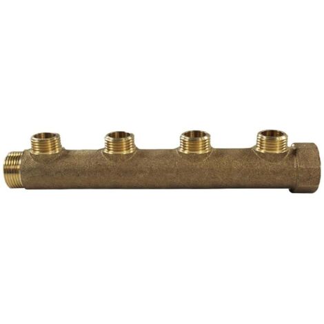Collecteur mâle femelle 3/4" - 4 départs 1/2" (15/21) - Entraxe 50mm