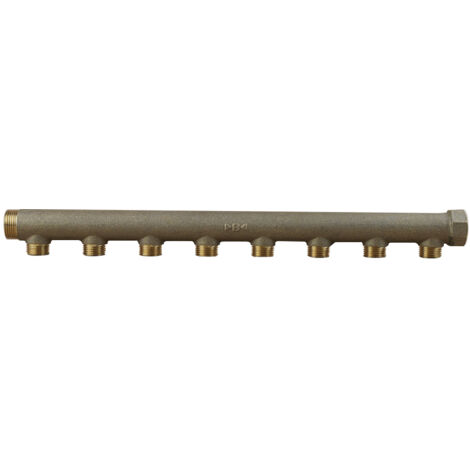 Collecteur mâle femelle 3/4" - 8 départs 1/2" (15/21) - Entraxe 50mm