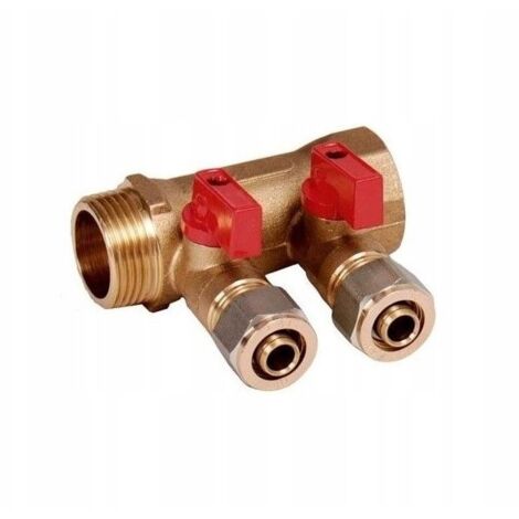 Collecteur PEX 16 1X16  2 circuits pour eau chaude