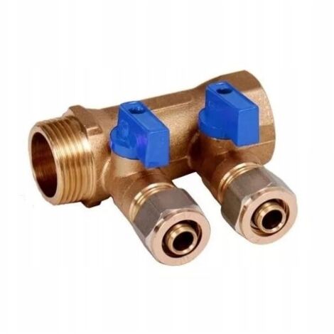 Collecteur PEX 16 1X16  2 circuits pour eau froide et eau chaude sanitaire