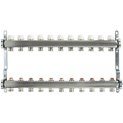 Collecteur plancher chauffant 11 circuits 1’’ acier inoxydable