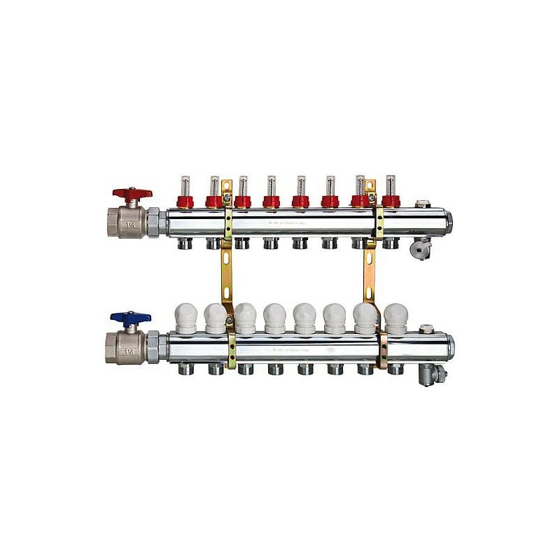 Banyo - Collecteur plancher chauffant 11 4 x 2 circuits de chauffe en laiton