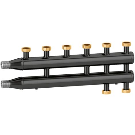 Collecteur pour systèmes de chauffage et de climatisation, 3+1 sorties Caleffi 550031  Noir