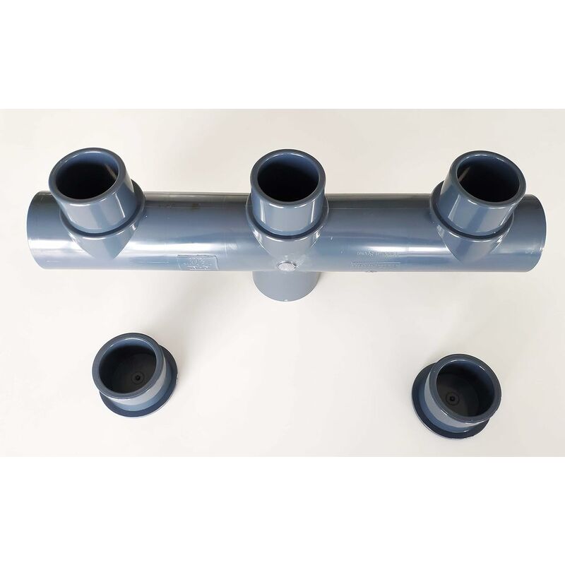 Collecteur pvc 63mm PN16 / 1 entrée / 3 sorties / Femelle Male ø 6,3cm
