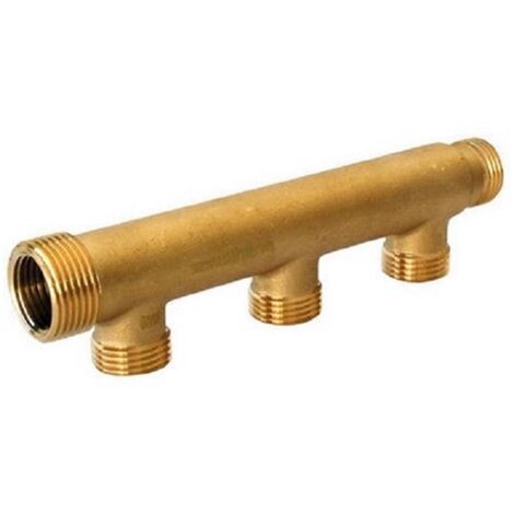 Collecteur sanitaire 1/2 - Collecteur sanitaire 1/2 - 2 sorties + 1 - En laiton - Longueur : 105 mm