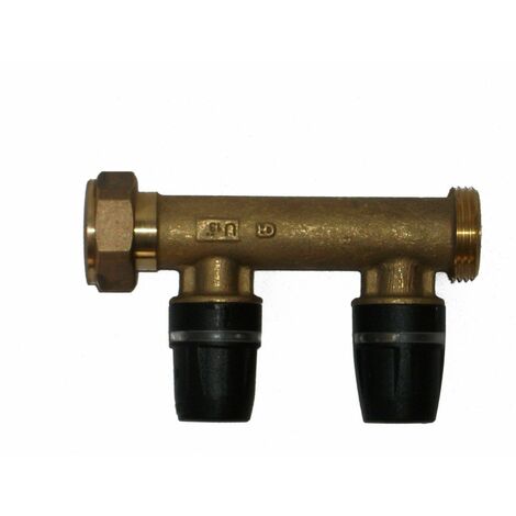 Collecteur TECElogo Laiton - Écrou Tournant - Col. MF 3/4" - Diamètre 16 - 2 sorties