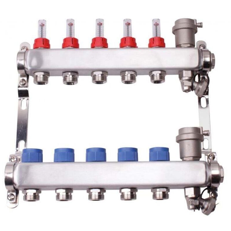 Collecteurs pcbt f 1' avec débitmètres 2 départs m 3/4EK Inox