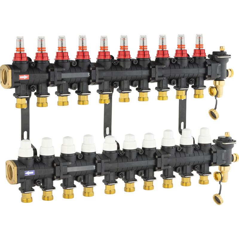 Collecteur pour plancher chauffant rafraichissant Noyon&thiebault 10 boucles