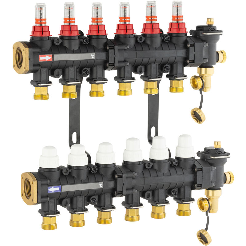 Collecteur pour plancher chauffant rafraichissant Noyon&thiebault 6 boucles