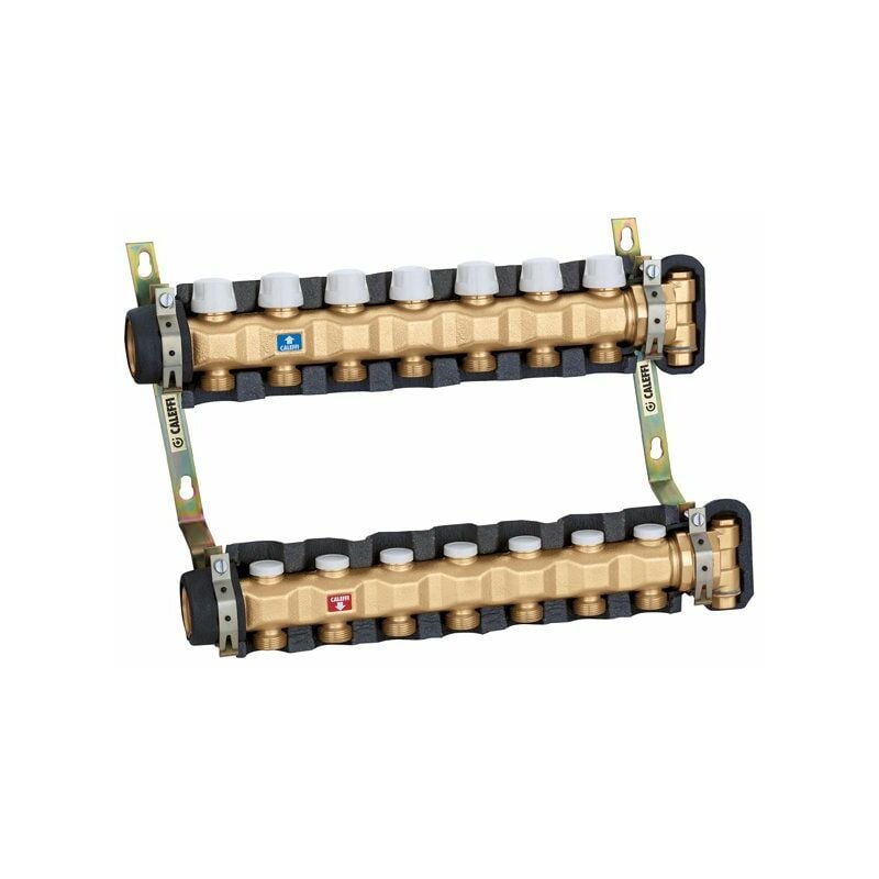 Collecteurs pré-assemblés pour systèmes de climatisation 3 sorties Caleffi 6637C5 is 1 1/4' - 3