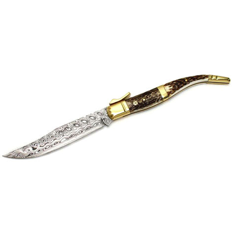 Collection de couteaux Muela Curro CURRO-A.DAM, damas acier inoxydable, feuille 12,5 cm, vinaigrier et laiton, taille 27,5 cm Total + carte cadeau multi-usages