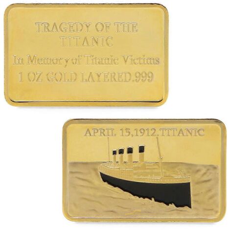 Collection de pièces commémoratives plaquées or de la tragédie du Titanic de 1912