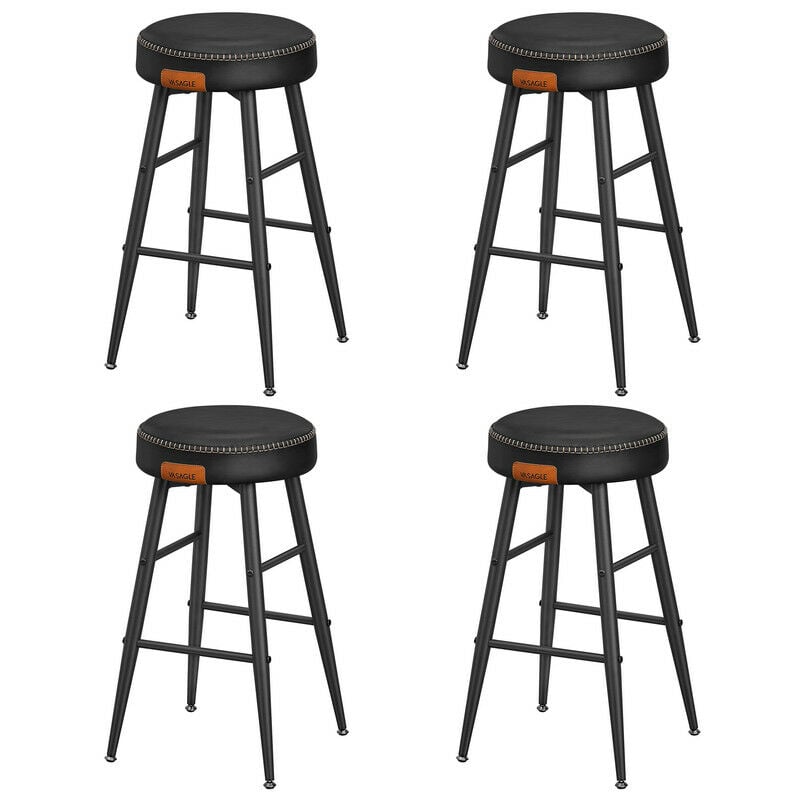 Vasagle - Collection Echo Tabouret de Bar, Lot de 4, Chaise de Cuisine, Siège Haut, en pu avec Coutures, Hauteur Assise 63 cm, pour Cuisine, Bar à