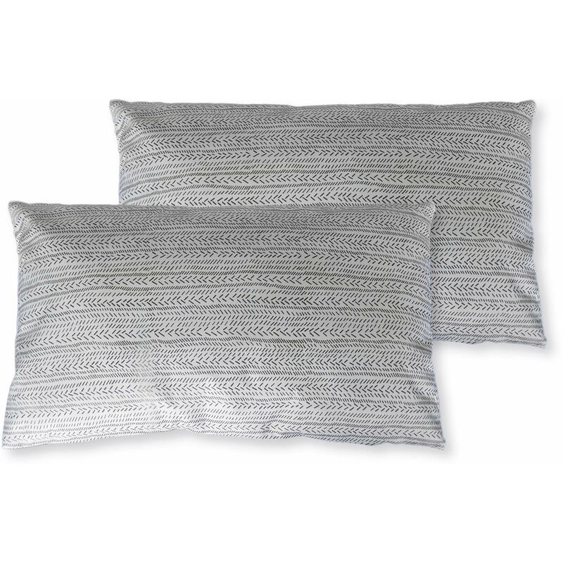 Collection ETHNIQUE - Lot de 2 coussins de décoration – 30 x 50 cm – Imprimé ethnique. déperlant. anti-UV et réversible