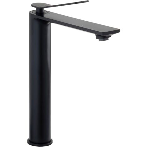 Collection, mitigeur de lavabo, robinet de salle de bains, idéalement conçu pour lavabo ou vasque à poser, noir mat, VIOLA L
