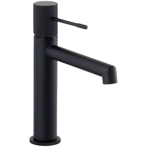 Collection, mitigeur de lavabo, robinet de salle de bains, idéalement conçu pour lavabo suspendu, noir mat, KADIA M