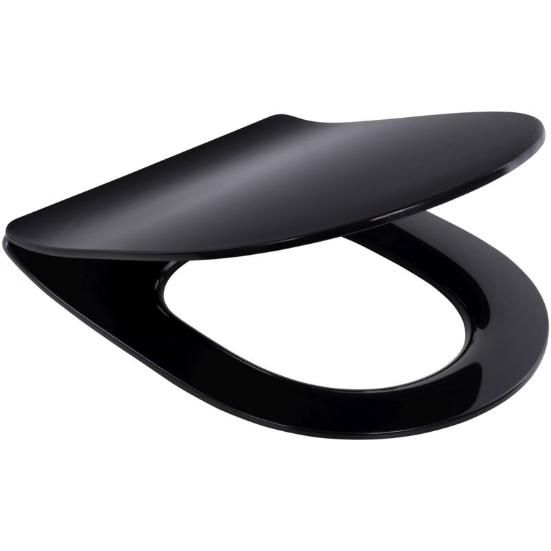 Collection, abattant wc déclipsable, avec frein de chute, lunette et couvercle de toilette, Duroplast, noir, antus slimline
