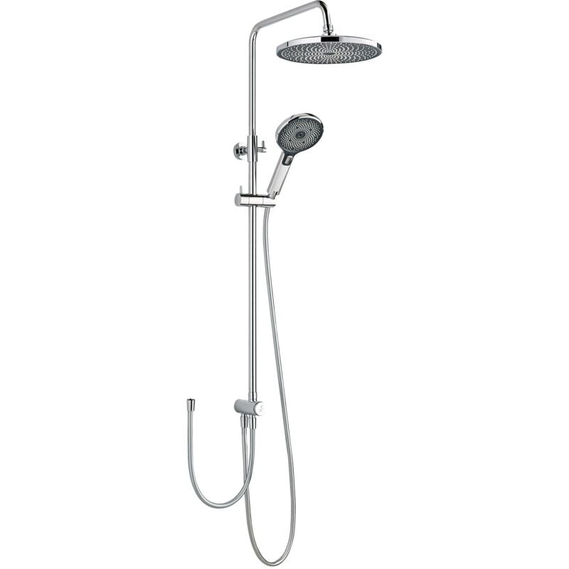 Collection Colonne de douche, robinetterie avec douche de tête effet pluie, douchette 3 jets, chrome, biella