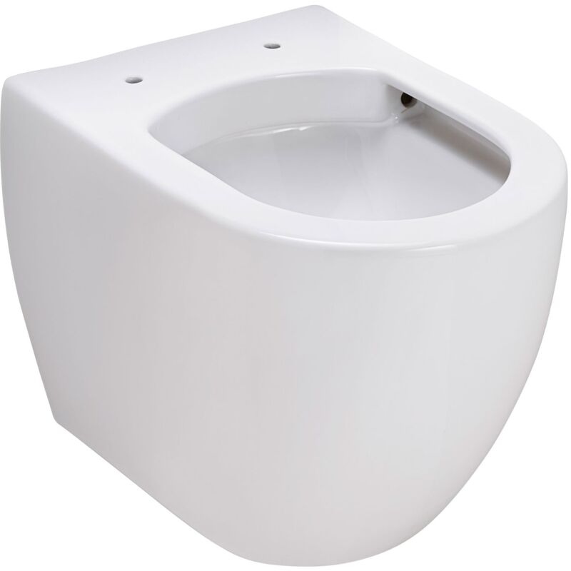 Collection, cuvette wc suspendu, céramique sans rebord, cuvette de toilette sans bride, sortie horizontale, blanc, antus