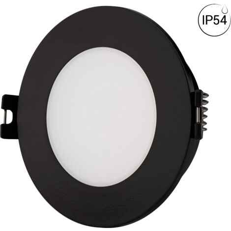 Collerette downlight étanche ronde pour ampoule GU10 / MR16 - - Noir