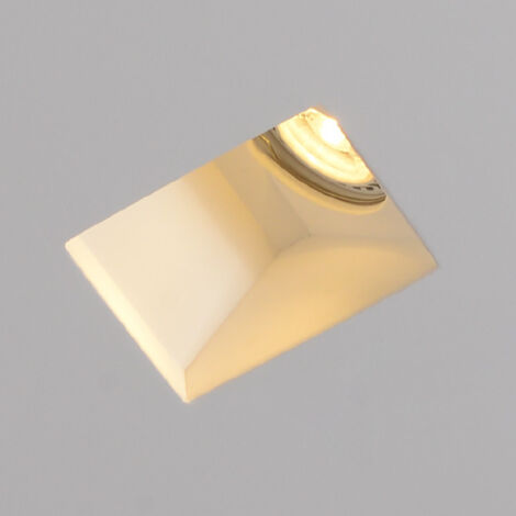 Collerette Downlight Intégration Plâtre/Pladur Carrée Accent pour Ampoule LED GU10/GU5.3 Coupe 123x123 mm UGR17 Blanc
