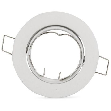 Collerette downlight orientable pour ampoule GU10 / MR16 - Coupe - Blanc