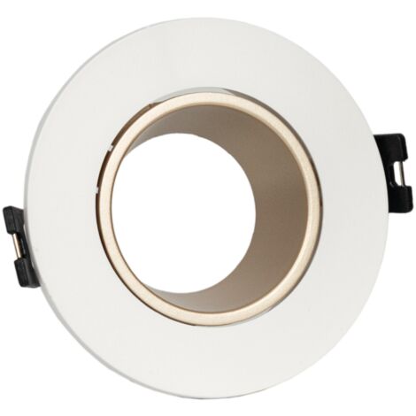 Collerette downlight ronde orientable GU10 / MR16 - Faible UGR - - Champagne-Blanc