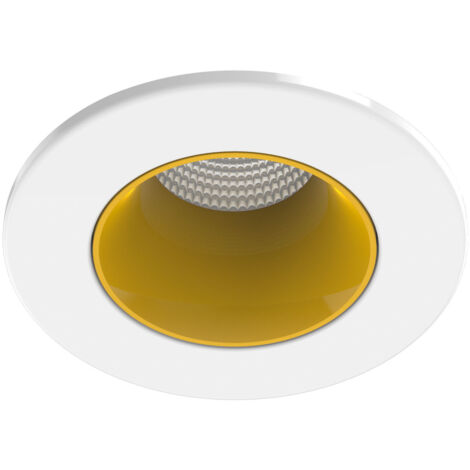 Collerette métal pour encastré EF8 ronde couleur : blanc/doré ARIC 11037