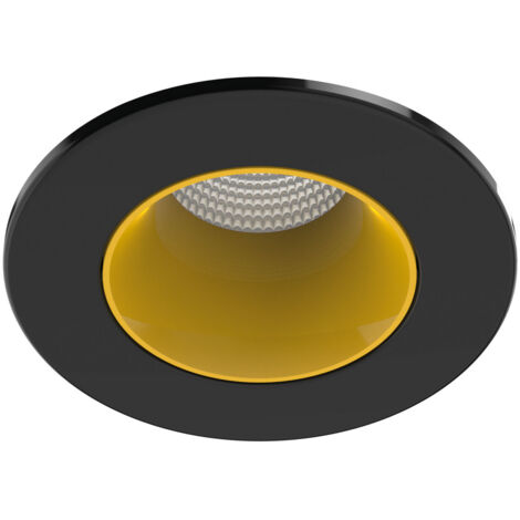 Collerette métal pour encastré EF8 ronde couleur : noir/doré 11038