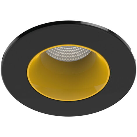 Collerette métal pour encastré EF8 ronde couleur : noir/doré ARIC 11038