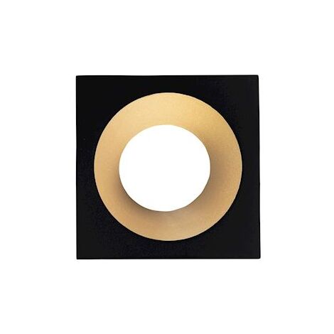 collerette - pour spot europole led up uni e+a - carré - noir et doré - fixe - europole 5785d