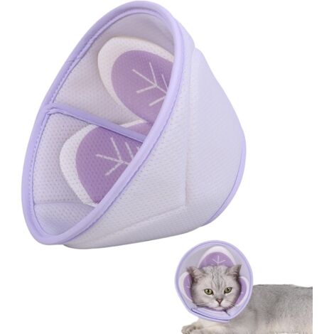 Collerette Respirant Anti-Lechage Reglable pour Chat - Protection Après Chirurgie
