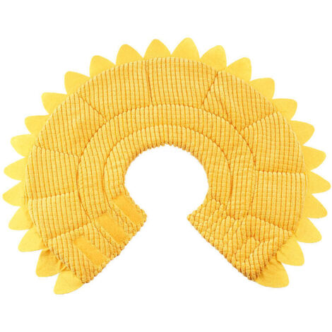 Collerettes pour Chiens Chat Anti-Morsure Protection Ajustable Collier de Récupération Comfy Cone pour Chiens et Chat avec Adorable Motif de Tournesol （Jaune  S)，, Ensoleillé