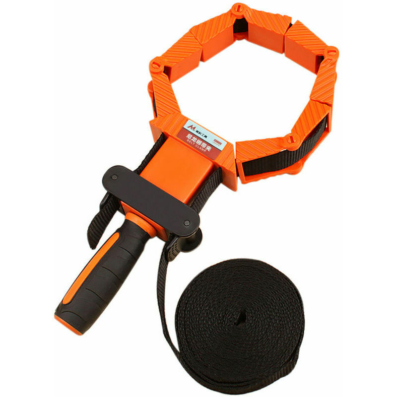 Hoopzi - Collet Clamp Polygonal Woodworking Angle Clamp with 13.1 Feet Nylon Straps Thick tpr Anti-Slip Handle and Wide Angle Folding Clamp,