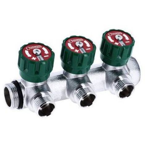 COLLETTORE 90° FASATO CON VITONI E DISCHETTO 1/2 1" 4 vie 1/2