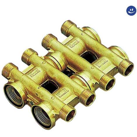 Collettore complanare in ottone per riscaldamento 1 2x2 TIEMME