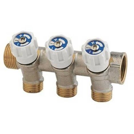 Collettore con vitone 45° a 3 vie (3/4"x1/2")