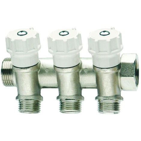 Collettore di distribuzione componibile con valvole art.465 - mm 3/4 - 4 derivazioni m 1/2