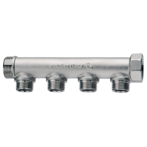 COLLETTORE DI DISTRIBUZIONE COMPONIBILE NICHELATO 3/4" x 3  deriv. 1/2 ITAP