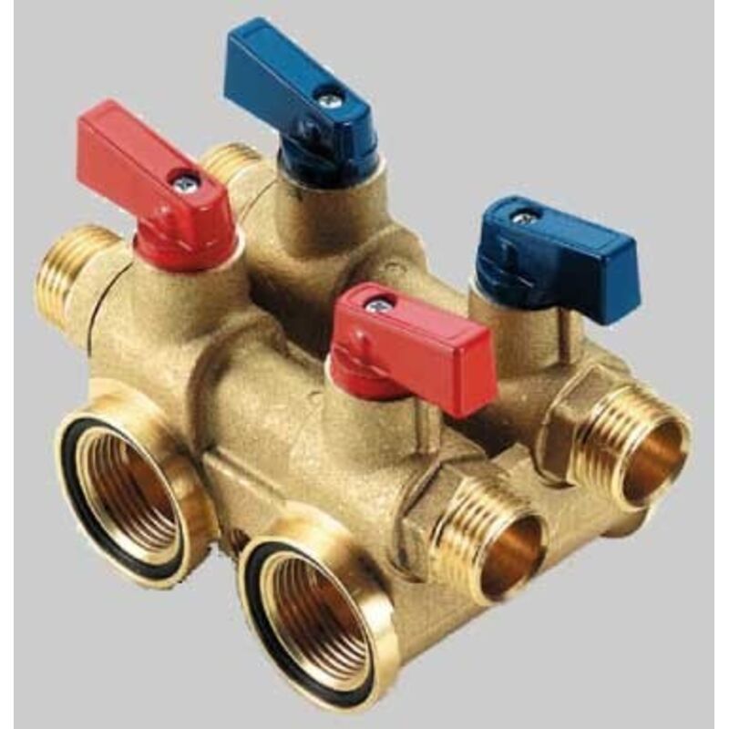 Collettore Lineare In Ottone 2 Vie - 3/4 X 1/2, Per Impianti Idraulici Domestici